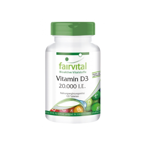 Vitamina D3 20000 I.E. - 120 Pastillas - 83512
