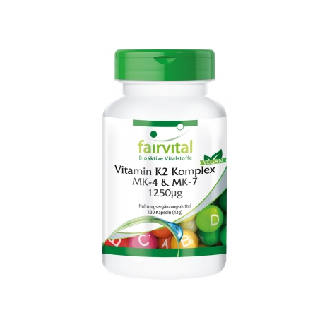 Complejo de Vitamina K2 MK-4 & MK-7 1250µg -120cap