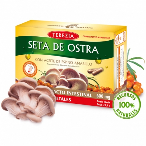 Seta de ostra con aceite de espino amarillo,60caps