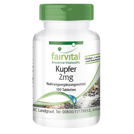 Cobre 2mg - 100 comprimidos