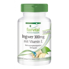 Jengibre 300mg + Vitamina E - 180 Cápsulas