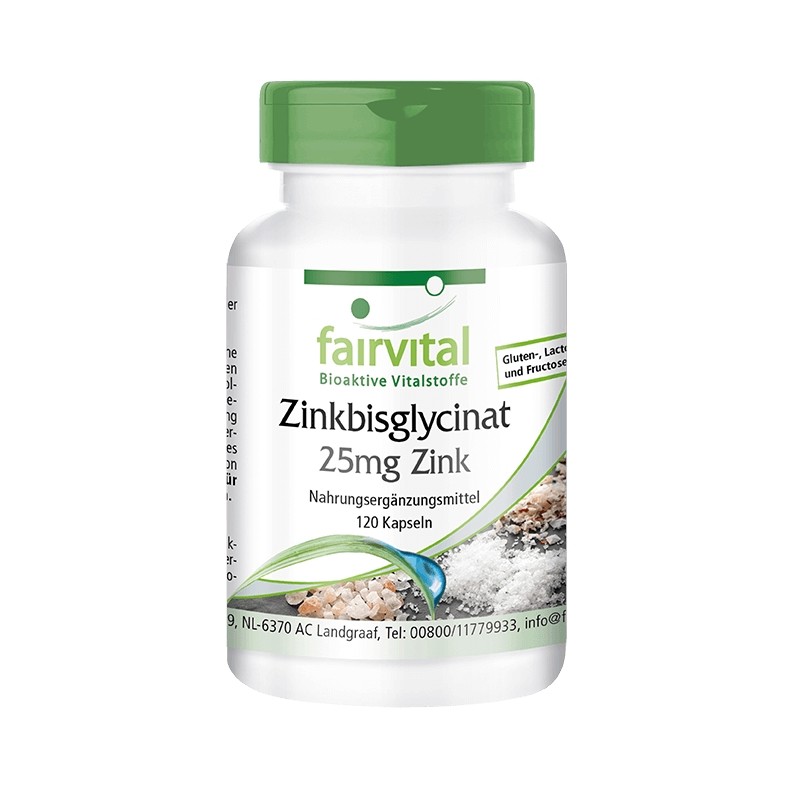 Bisglicinato de zinc con 25mg de zinc - 120 caps