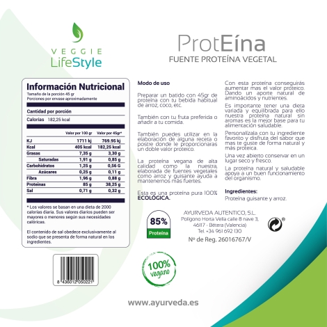 2 Vegan Protein BIO 1kg VEGGIE LIFE