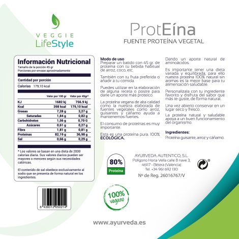 2 Vegan Protein BIO 1kg VEGGIE LIFE